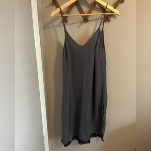 Out from Under Urban outfitters midi slip dress S *flaw grey w black lace lined